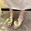 Women Leisure Beach Flip-flops Spring Summer Square Head Open Toe Butterfly Sandals Outdoor Casual Fashion Slippers Plus Size 42