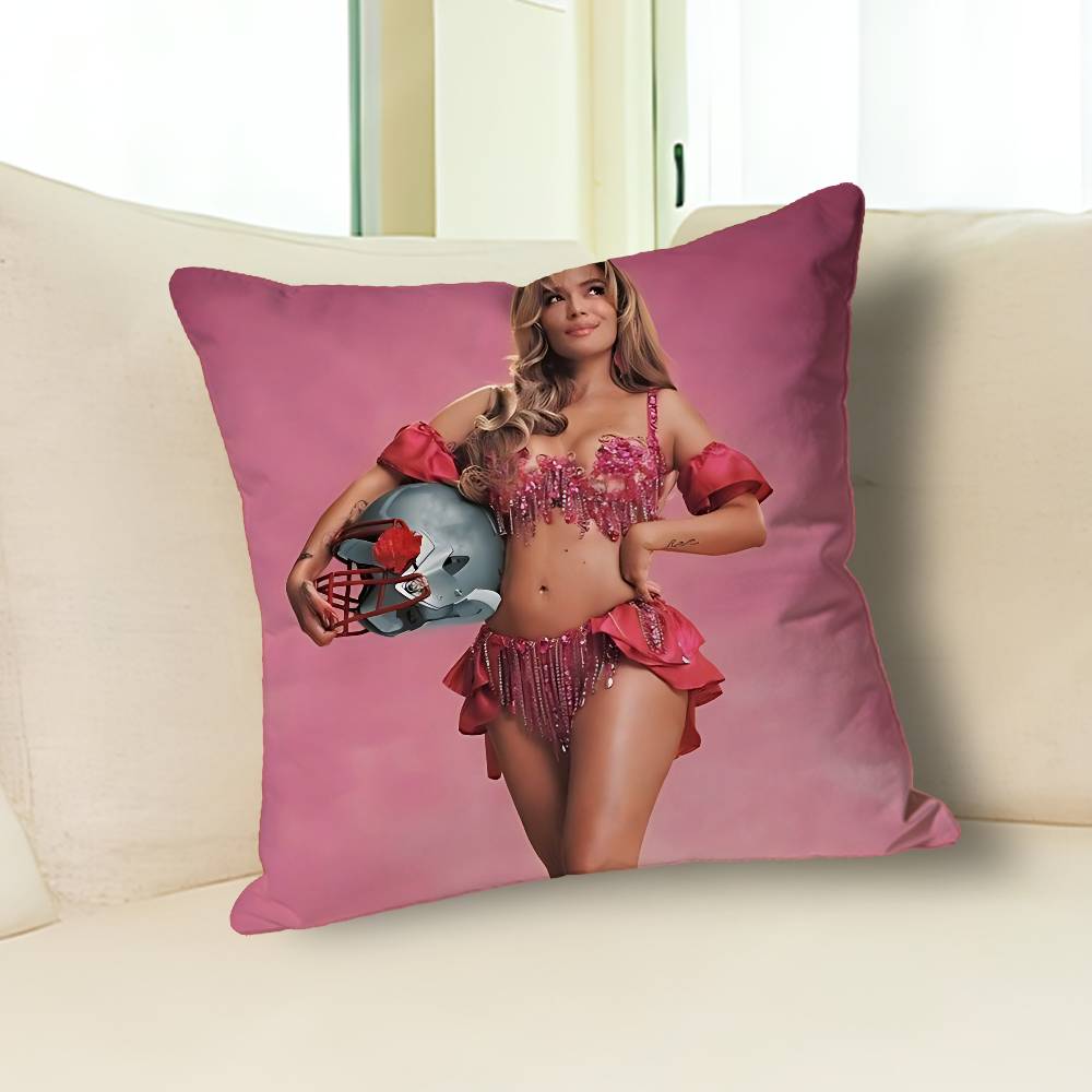 K-Karol G Tropicoqueta Various Sizes Square Pillow Case For Car Home Bedchamber Decor Custom Valentine gift