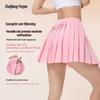 Gefalteter High-Waist-Yoga-Rock mit integrierten Shorts & Taschen
