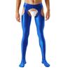 Collant Uomo con Taglio a Forcella Senza Cavallo Collant Lucidi a Vita Media Leggings