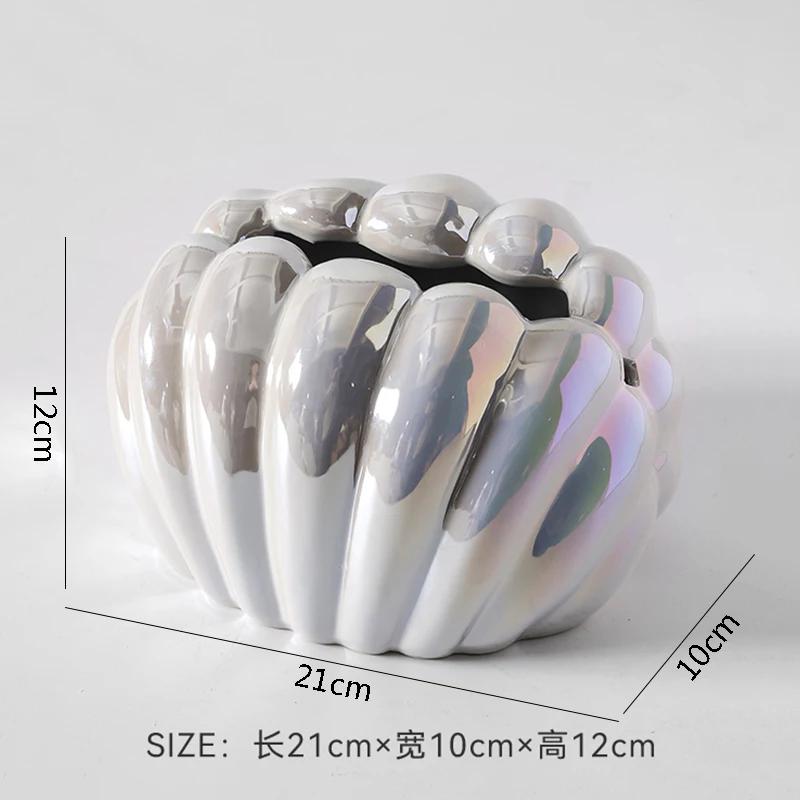 Cream Style Ceramic Tissue Box Creative Shell Shaped Napkin Paper Box Desktop Tissue Case Household Removable Tissue Box