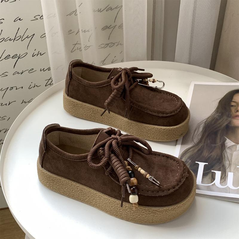 New product hot sale autumn new retro platform single shoes versatile casual women's shoes 6002
