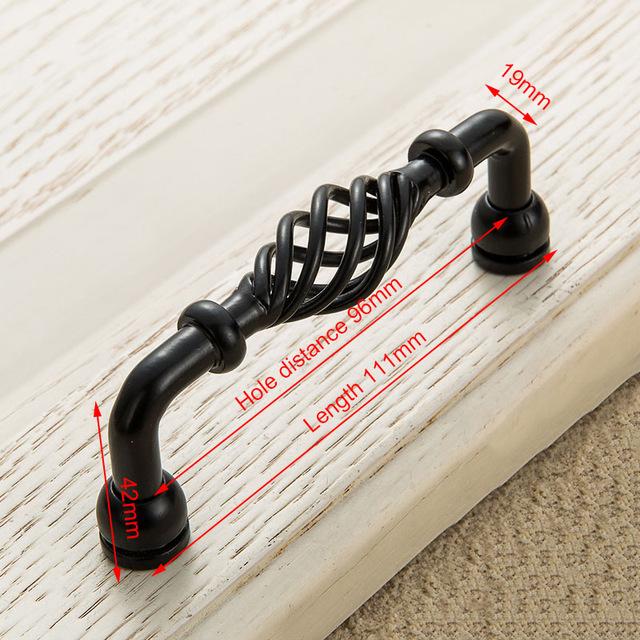 Vintage Antique Bronze Cabinet Handles Hollow Out Birdcage Handles Drawer Knobs Wardrobe Door Pullers Furniture Handle