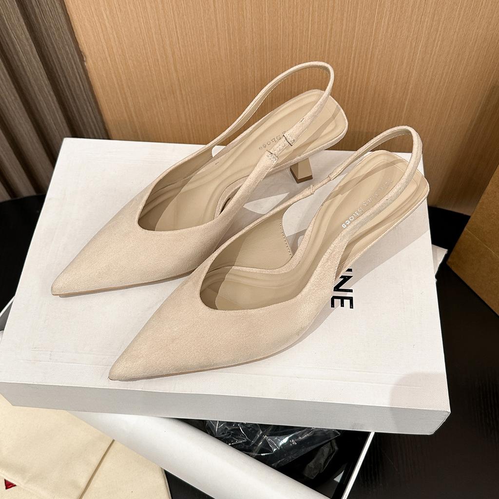 623-12 retro high heels bag head single shoes new spring and summer Korean version pointed head thin heel single shoes simple women's shoes
