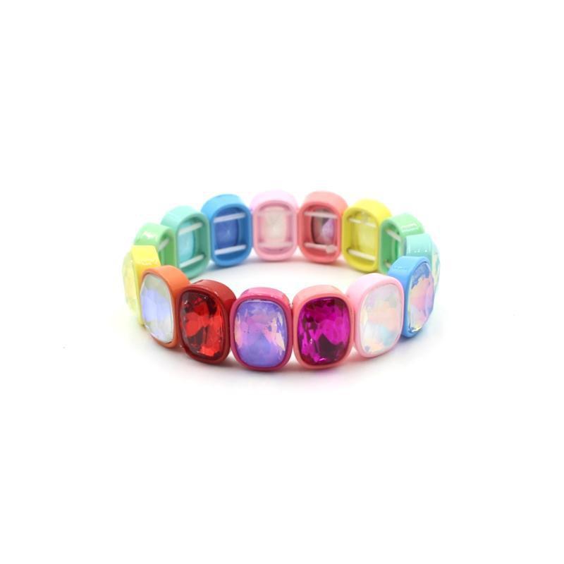 Elegant Geometric Enamel Bracelet With Crystal Accents Women Alloy Fashion Jewelry