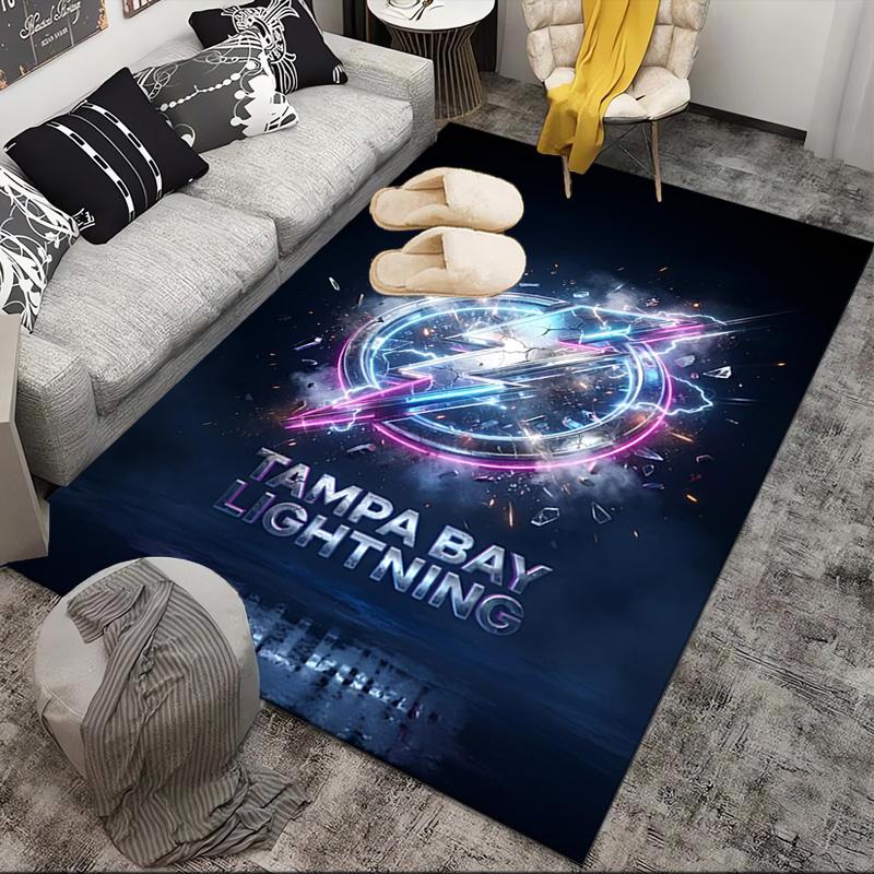 Tampa Lightning Logo Area Rug Suitable for Indoor And Outdoor,Carpets for Kitchens, Homes, Offices, Living Rooms,Home Decor,Christmas Gift