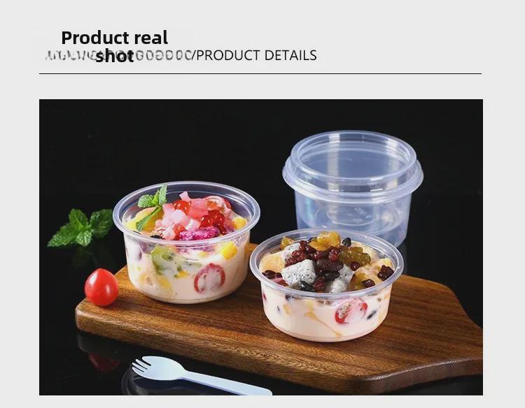 Kulatá dezertní miska na taro s víkem - lednice na ovoce ságo