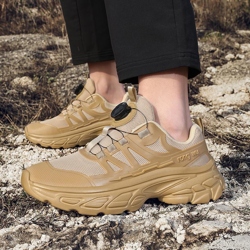 New Mens Outside Rotating Buckle Trekking And Running Shoes For Springtime Fall, Wear-Resistant And Slip-Resistant Athletic Shoes