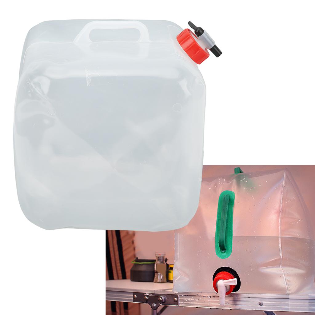 Collapsible Water Canister Portable Plastic Foldable Drinking Water Container with Tap Screw Cap for Travel Kitchen 20L