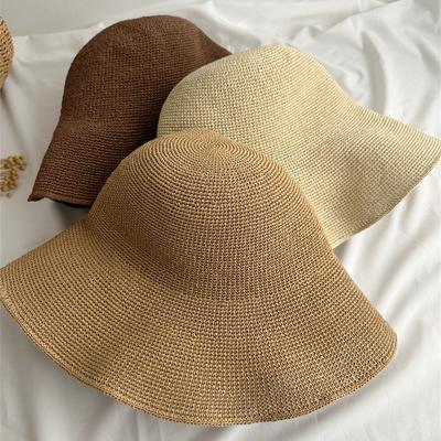 Extra-fine Handmade Straw Sun Hat for Women, Summer Sun Protection Straw Hat, Simple and Elegant Fisherman Hat, Vintage Travel Beach Hat