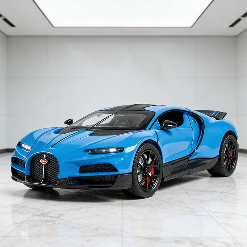 1/24 Bugatti Tourbillon with Spray Supercar Alloy Model Car Toy Diecasts Metal Casting Sound and Light Car Toys for Children Vehicle