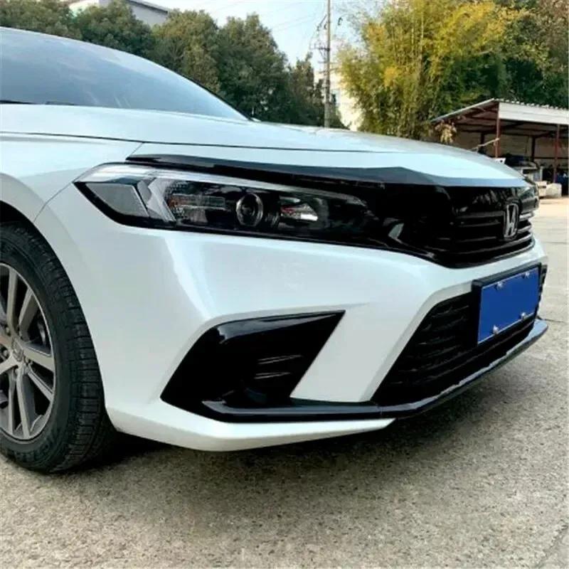 2x Glänzend Schwarz Nebelscheinwerfer Stoßfänger Lichtabdeckung Zierleiste Für Honda Civic -2024