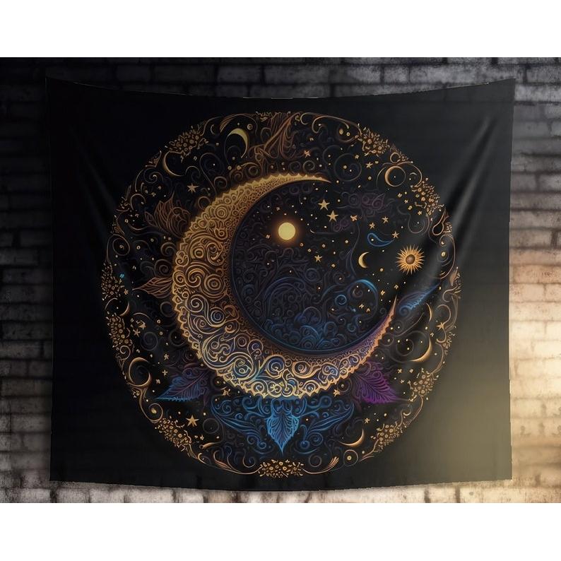 Mandala tapestry 75x100 чёрный