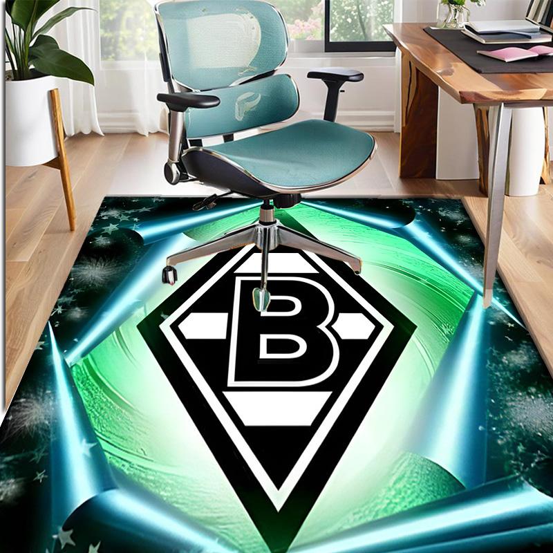 Borussia Mönchengladbach Muster Teppich, Innen-/Außenmatte, für Picknick, Spielzimmer, Schlafzimmer, Büro, Wohnzimmer, Heimdeko Teppich, Geburtstagsgeschenk