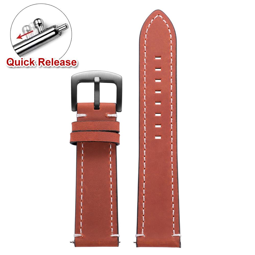 Vintage Brown Calfskin Leather Watch Band Quick Release Watch Strap 18mm 19mm 20mm 22mm 24mm Smartwatch Bracelet Belt for Omega