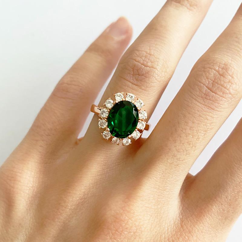 Princess Diana Rings For Bridal Women Blue Crystal Promise Wedding Engagement Ring For Female Marriage Gift Fashion Jewelry R076