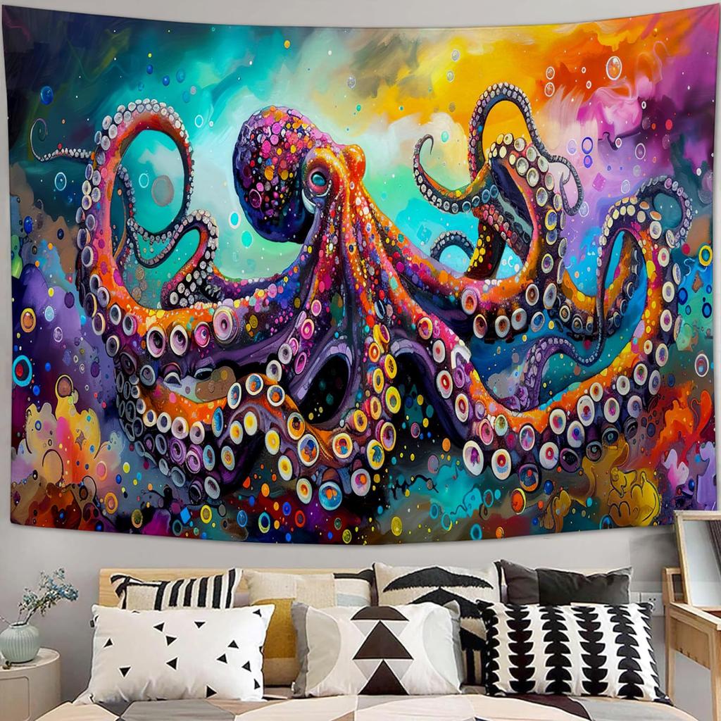 Fantasy Dragon Wall Tapestry Fire and Forest Scene Art Print Boho Home Decor Mythical Creature Design Room Decoration Fashion
