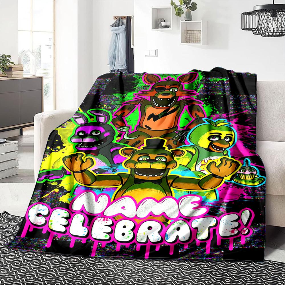 Custom Name Horror Movie Mashup blanket for Couch & Bed, Plush Cozy Fuzzy Blanket Super Soft & Warm Blankets for Fall and Winter. 0908133