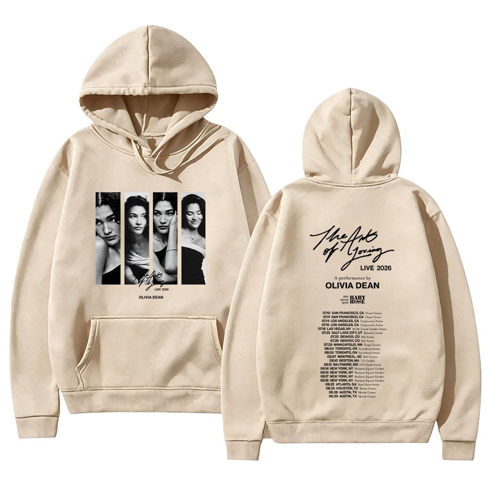 Olivia Dean The Art of Loving LIVE 2026 New Tour Dates Hoodies Y2K Aesthetic Print Pullovers Women Men Fashion Casual Sweatshirt