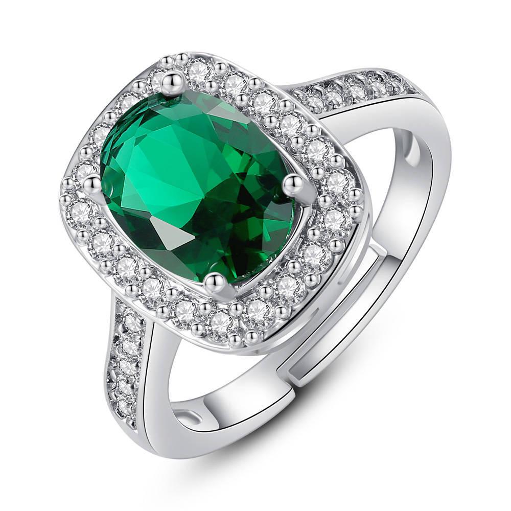 Oval Zircon Ring Living Ring Exaggerated Personality Jewelry Female Open Ring