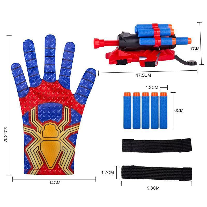 Non-Toxic Spider Launcher Chidlren Toy Glove Web Shooters Halloween Wristband Prop Children Cosplay Figure Game Christmas Kids Present Toys