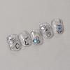Colored Crystal Star Love Shiny Silver Hollowed Smudging Rainbow Flower Jelly Embossed Nail Art Stickers Manicure Decals