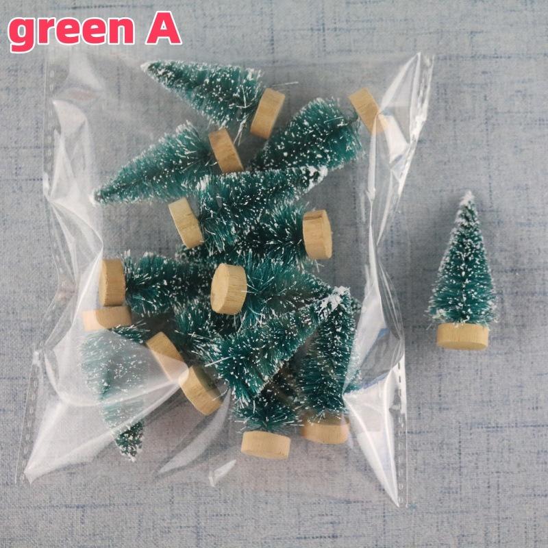 12PCS DIY Mini Christmas Tree 4.5cm Sisal Silk Cedar Desktop Decoration Small Christmas Tree Xmas New  Navidad Decor Gifts