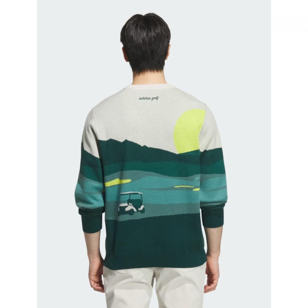 Adidas Golf Men S Round Knit uniSex Graphic Sweater Long Sleeve Jl7951