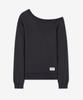 BRIGHTEN Cha Cha Off-Shoulder Sweatshirt Charcoal
