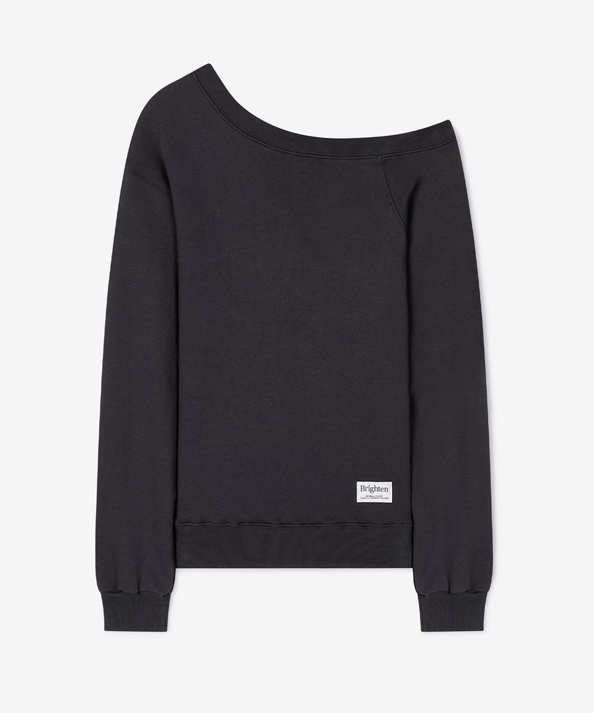 BRIGHTEN Cha Cha Off-Shoulder Sweatshirt Charcoal