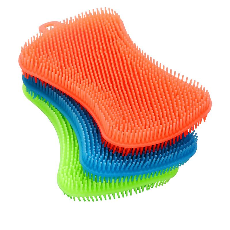 3Pcs Silicone Dish Sponges Food-Grade Multi-Purpose Efficient Sponge Kitchen Gadgets Especial Delicate Kitchen Sponge Brush