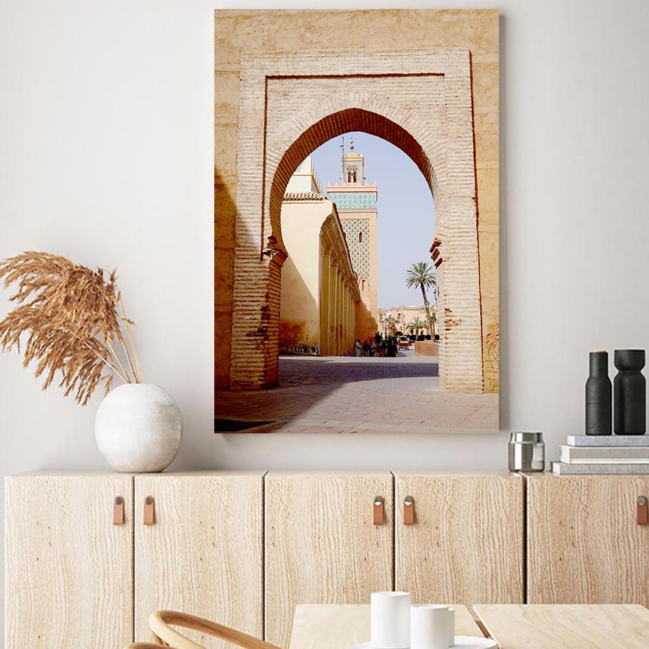 Islamisk Kalligrafi Astaka Marocko Moské Ingen Gud Utom Allah Poster Boho Canvas Målning Väggtryck Bild Sovrum Heminredning