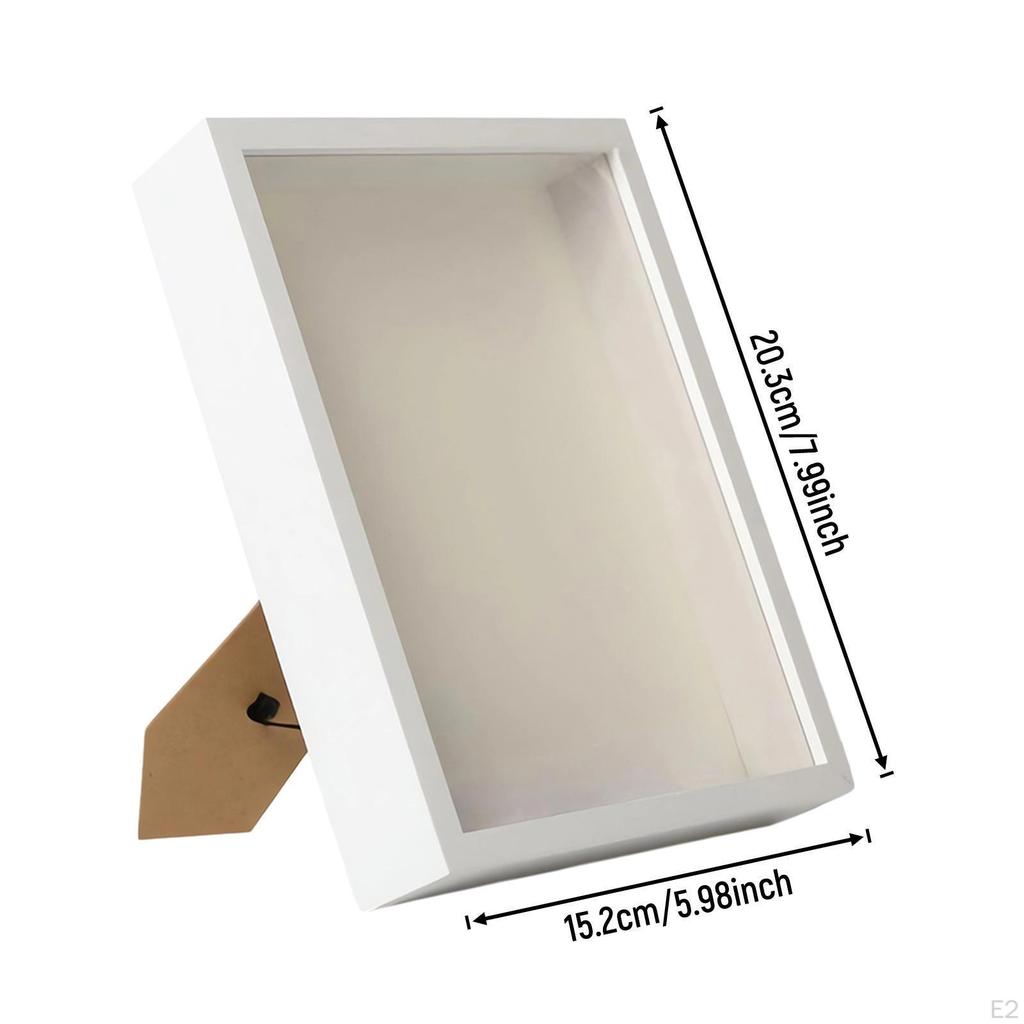 Display Case Photo Frame Shadow Box Pressed Wood Decorative Storage in Artificial Material