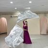 Dance Props Flag With Telescopic Sticks 140*140Cm Multiple Colors Belly Dance Semicircle Flags Performance Props Accessories