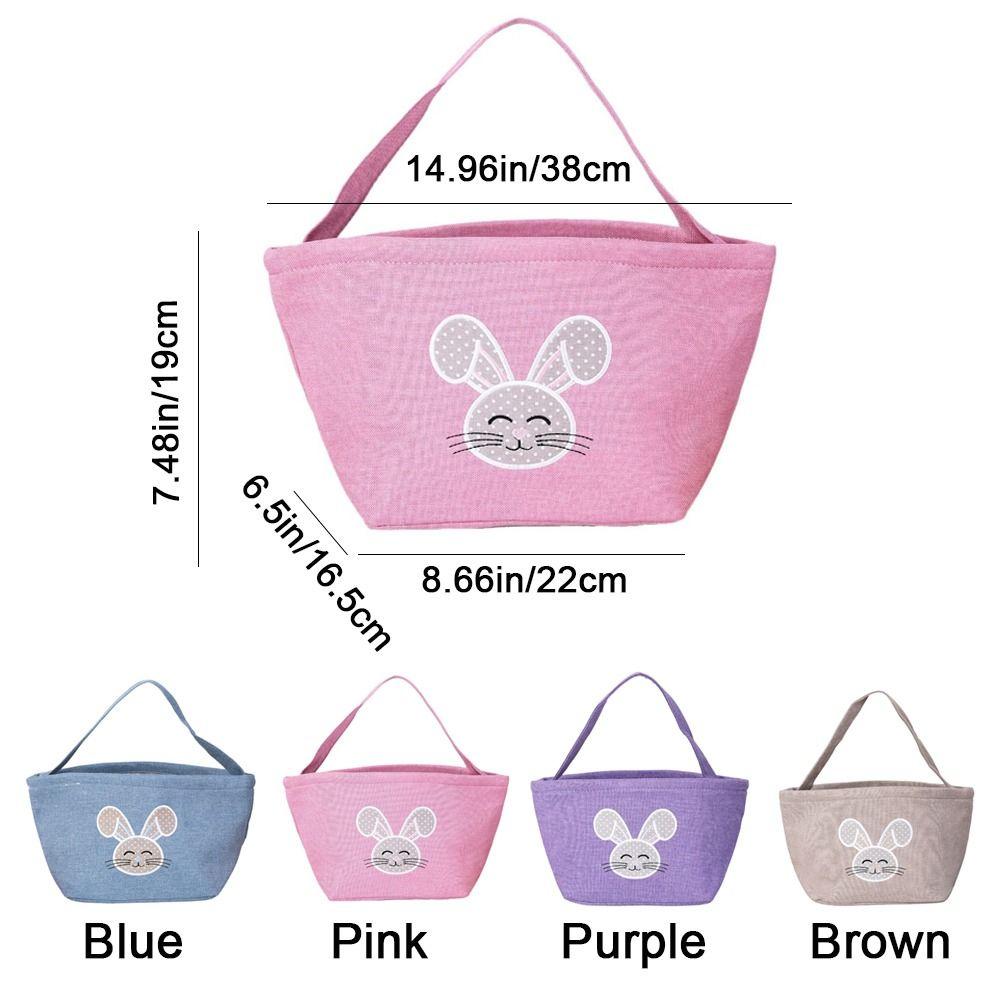 Cartoon Rabbit Storage Basket Wear-resistance Decorative Rabbit Egg Basket with Handle Large Capacity Happy Easter Handbag