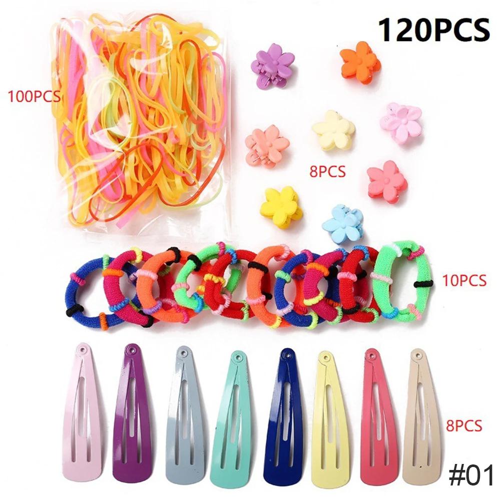 Hair Clip Set Cute Hair Accessories Girls Multicolor Headwear Hairpins Hair Band Elastic Headdress Gift