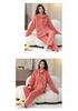 Women's Coral Fleece Pajamas, Plus Velvet, Thick, Large Size, Warm Winter Flannel Home Set for Middle-Aged and Elderly