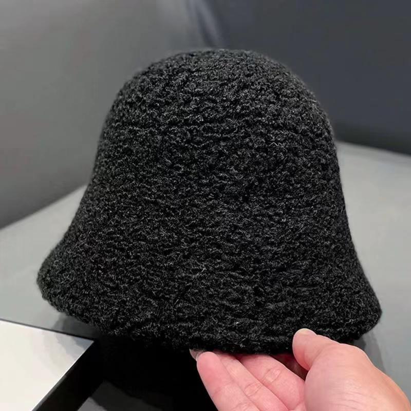 

Осенне-зимние шапки для женщин, новые классические простые шерстяные овечьи шапки-ведро, теплая рыболовная шапка, универсальная модная японская женская панама 54-58cm