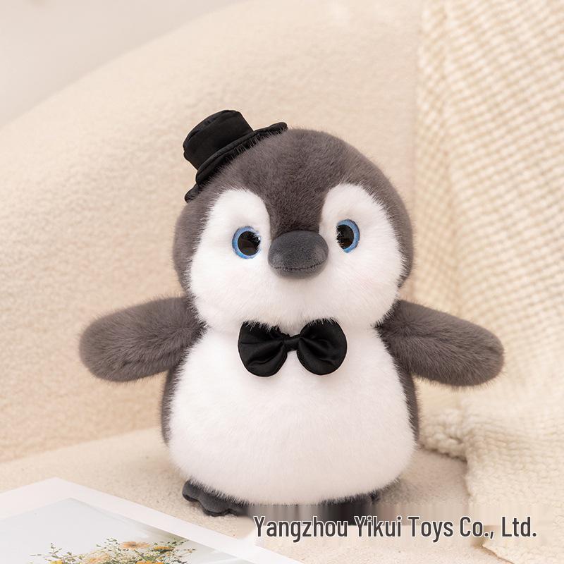 Penguin Brother & Sister Bib Plush Toy - Kid's Comfort Doll & Gift Pillow