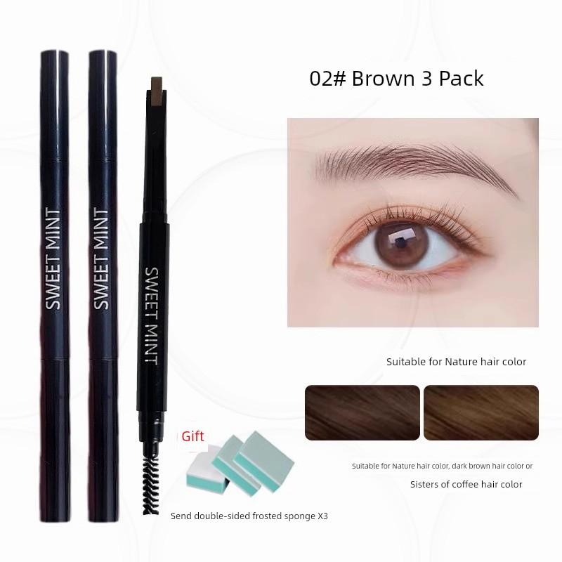 Eyebrow Pencil Is Good for People without Eyebrows! Eyebrow Pencil with Brush Double-Headed Smooth Smooth Nature Wool Flow Long-Lasting Sweat-Proof