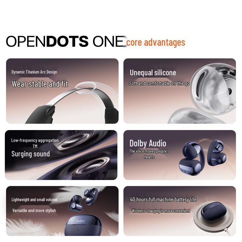 SHOKZ OpenDots ONE Clip-On Wireless Sports Earbuds