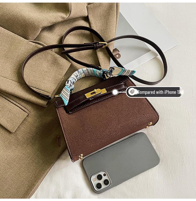 Kelly Women's Large Shoulder Bag with Lock and Scarf - Versatile Crossbody Handbag