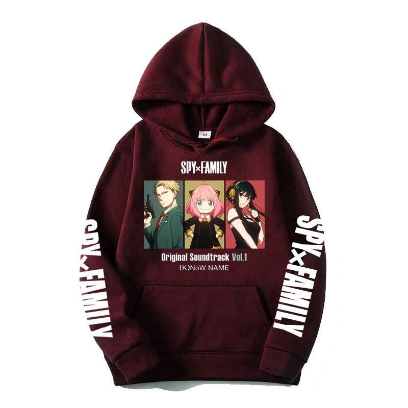 Spy X Family Anime Printed Hoodie Men Women Unisex Oversized Fleece Sweatshirt With Ribbed Hem