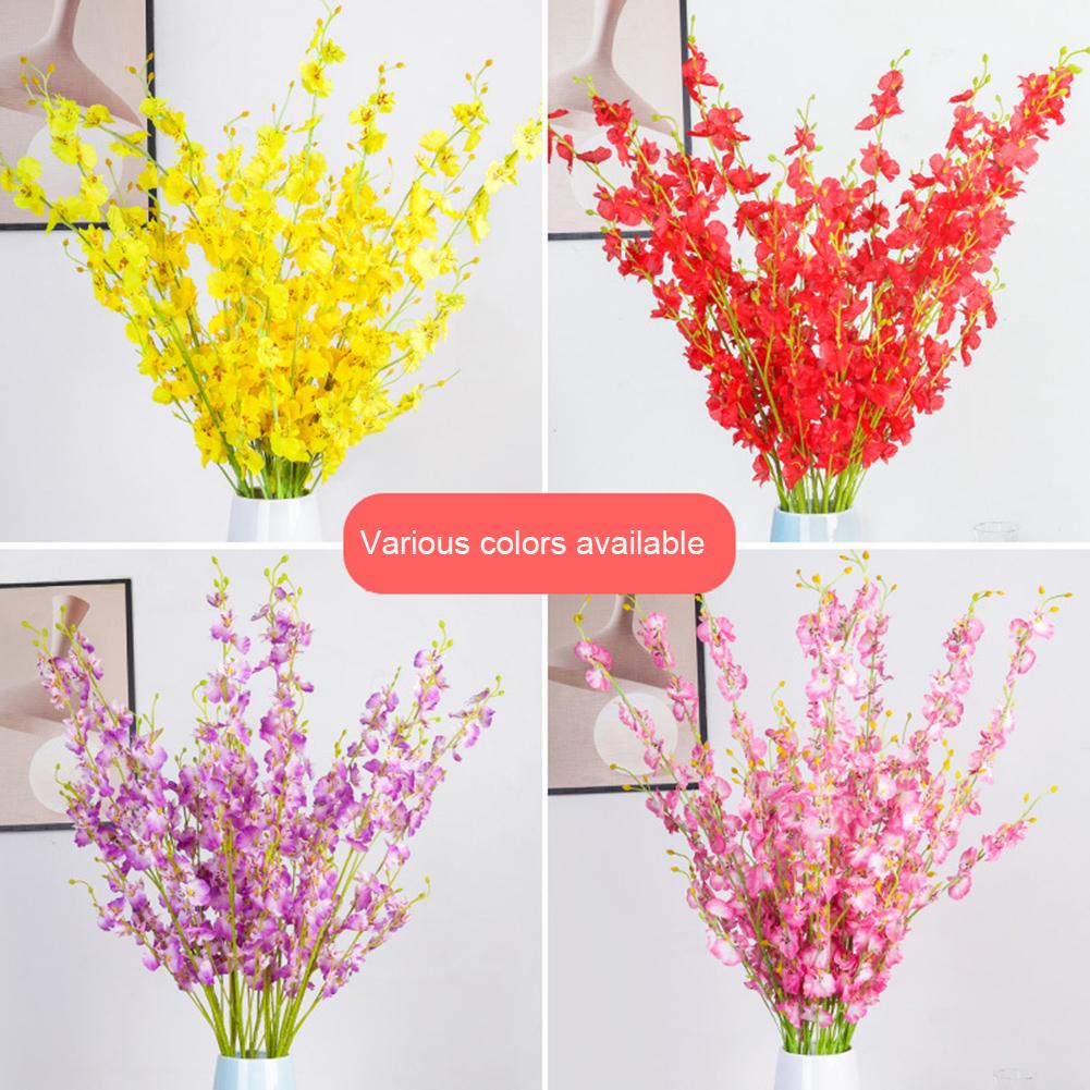 Artificial Dancing Orchid Flowers, Silk Faux Flowers Fake Butterfly Orchids Bouquet Artificial Gypsophila Flowers for Home Decor