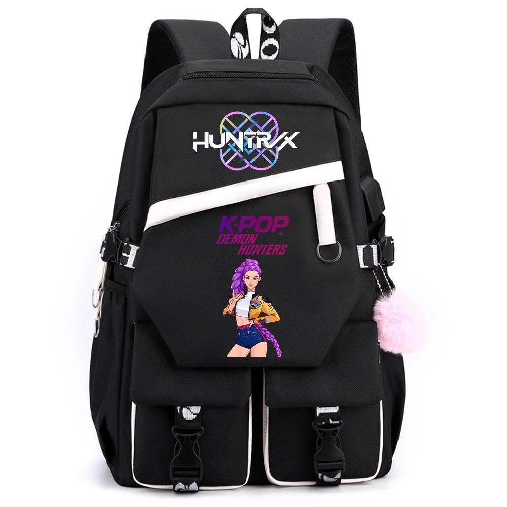 Kreskówkowy Kpop Łowcy Demonów Nadrukowany Plecak o Dużej Pojemności dla Nastolatka Ucznia Dziewczyny Chłopca Tornister Torba na Książki Prezent dla Dziecka Kobiety Wodoodporna Torba Podróżna Mochila