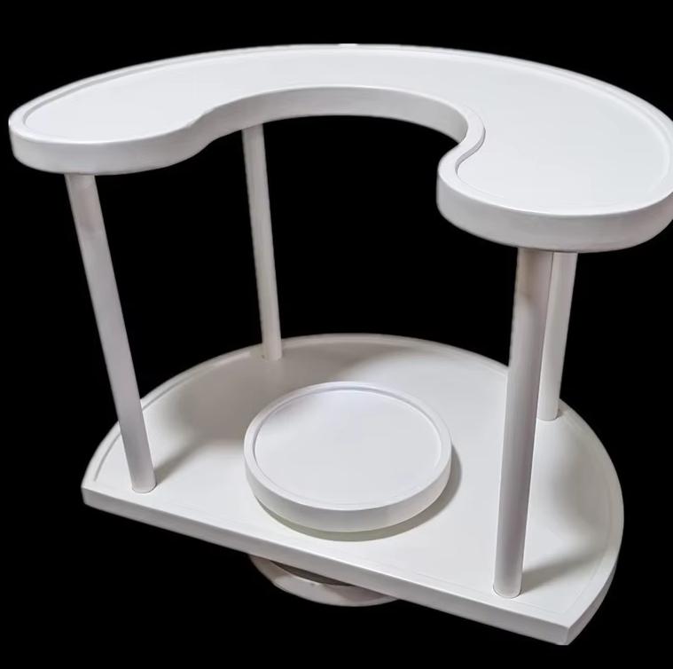 

Вращающаяся на 360 градусов подставка для специй, нескользящая, экономящая место, 2-ярусная полка для хранения приправ для кухонного шкафа, туалетного столика для макияжа