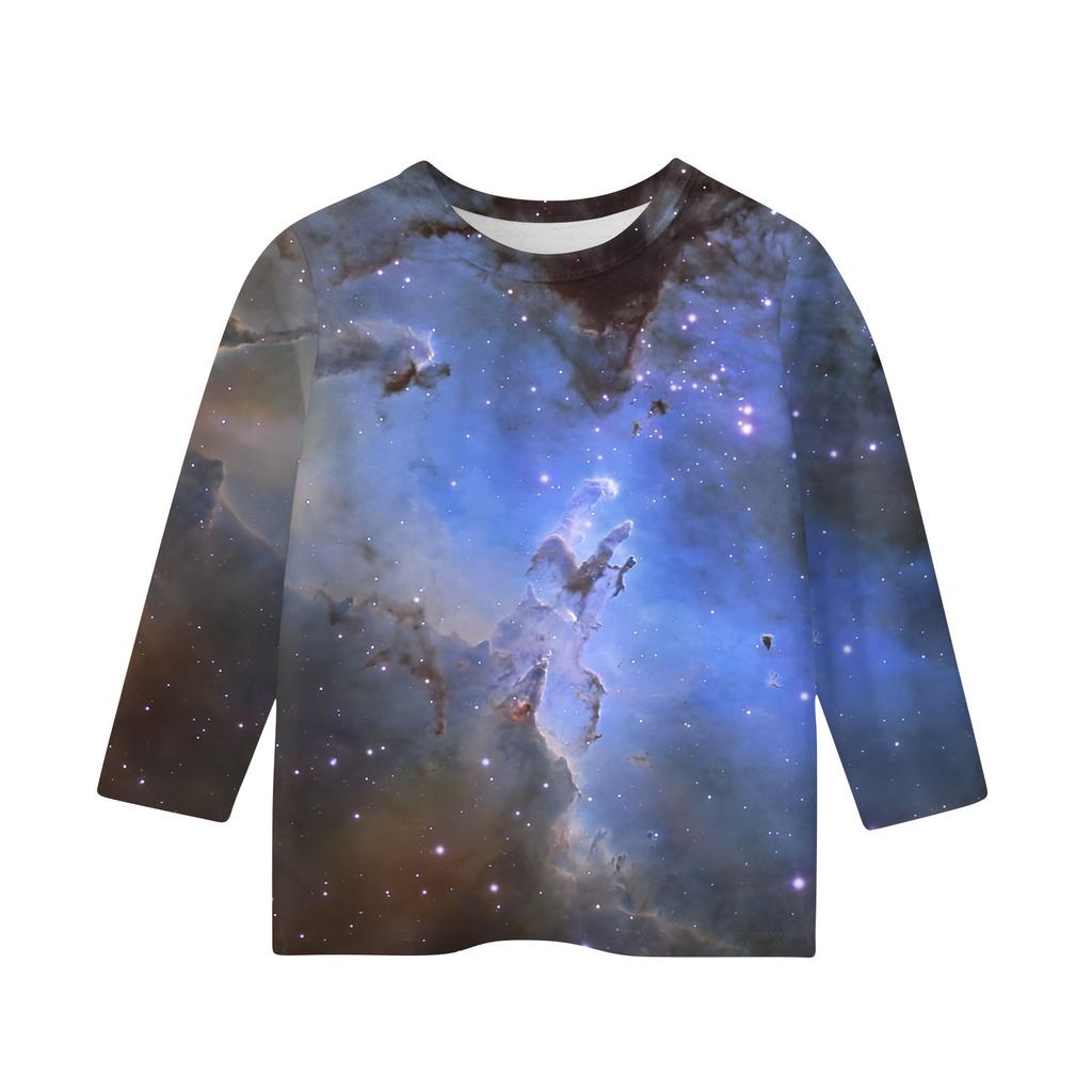 Bedruckte Oberteile für junge Mädchen von 5–16 Jahren, Rundhalsausschnitt, 3/4-Ärmel, T-Shirts, trendige Oberteile, Outfit-T-Shirts