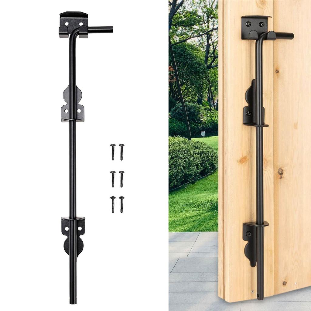Gate Ground Latch Gate Stopper Rod Door latches Drop Rod Gate Stopper for Barn Wooden Fence Patio Door Metal Gates Doors Durable