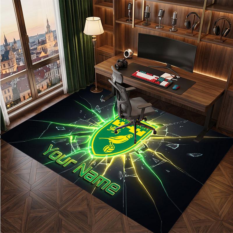 Norwich City Custom Crystal Velvet Rug, Personalized Name Text Print, Football Logo Soft Non‑Slip Floor Mat Home Decor Gift