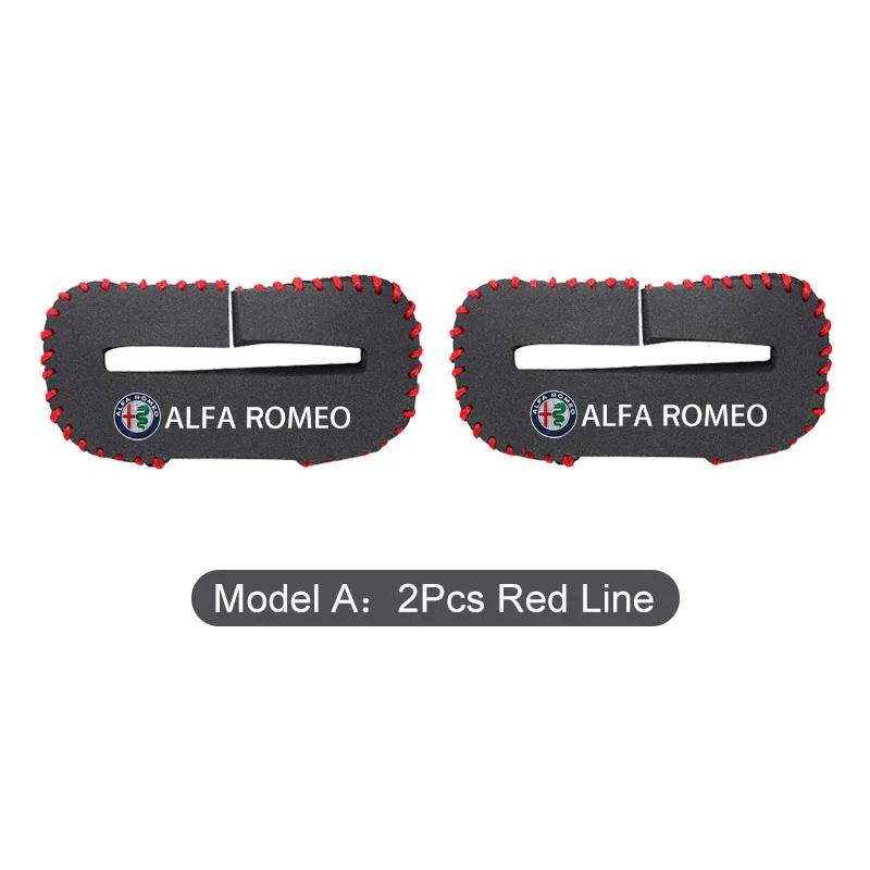Car Stickers For Alfa Romeo Car Seat Belt Buckle Suede Wear Resistant Protector Cover For Alfa Romeo 4C 159 166 Spider Giulia Gi